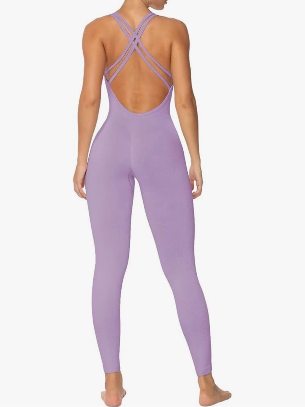 Seamless Lavender Crisscross Back Jumpsuit
